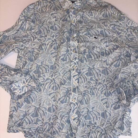 Vineyard Vines Men's Tucker Shirt Button Up Long Sleeve 100% Linen - Large - Picture 8 of 9